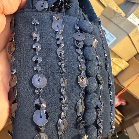 (238) ❤️ BNWT MAC DUGGAL
Sequined V Neck Bishop Sleeve Dress DRESS # 93593 - Picture 6 of 10